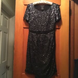 Black sequined cocktail dress